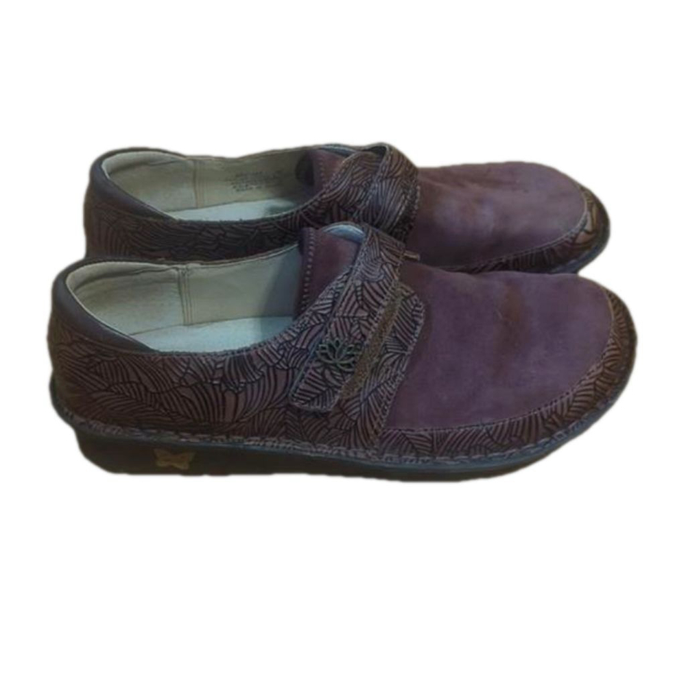 Alegria Brenna brown loafer slip on flat shoe size 40 9.5 10